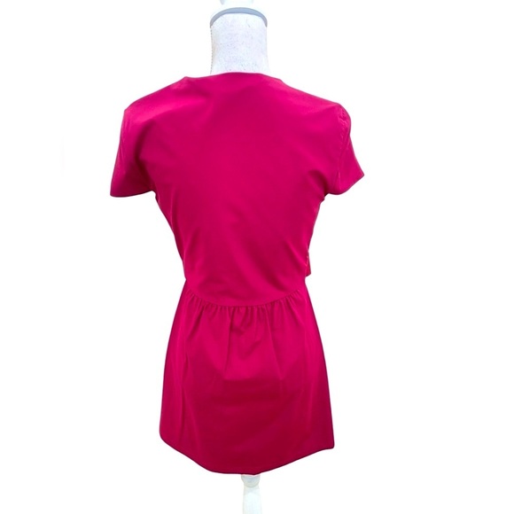 Diane Von Furstenberg fuchsia alba draped short sleeve dress belt ruched size 4 - Picture 10 of 16
